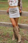 Hidden: Peyton Low Rise Mini Skirt - Gravel