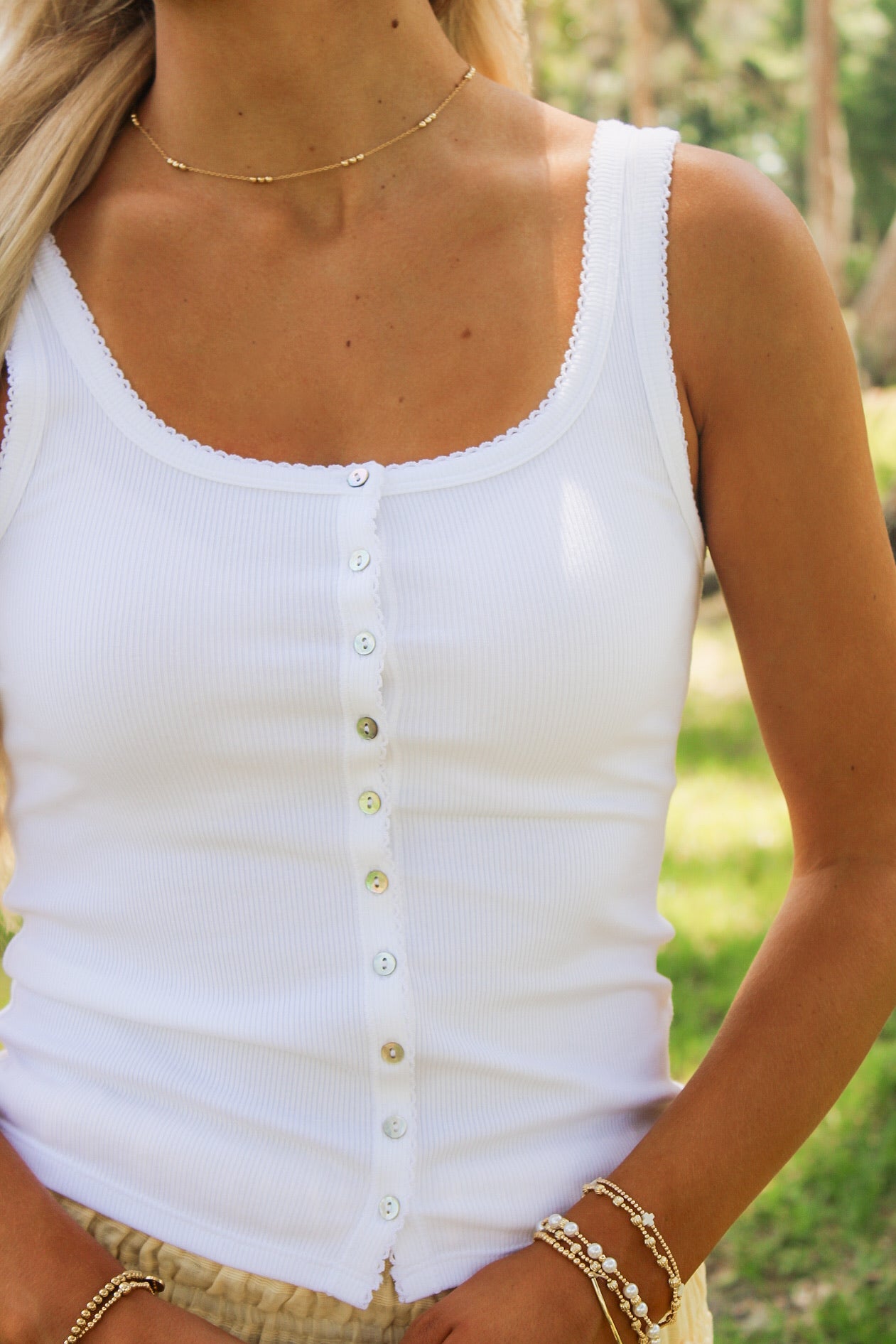 Z Supply:  Niko Scallop Rib Tank - White