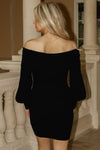 Midnight Embrace Knit Sweater Dress - Black