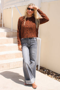 Z Supply: Medina Leopard Cardigan - Burnt Umber