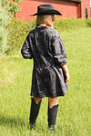 Moving Forward Button Down Denim Dress - Washed Black