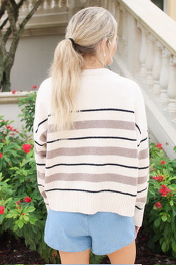 Z Supply: Cirrus Stripe Sweater - Chalk
