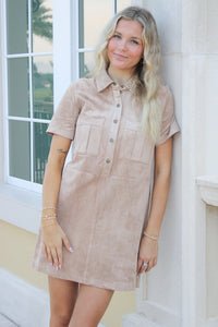 Z Supply: Leone Suede Mini Dress - Light Sand