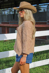 Cozy Farmhouse Cable Knit Sweater - Taupe