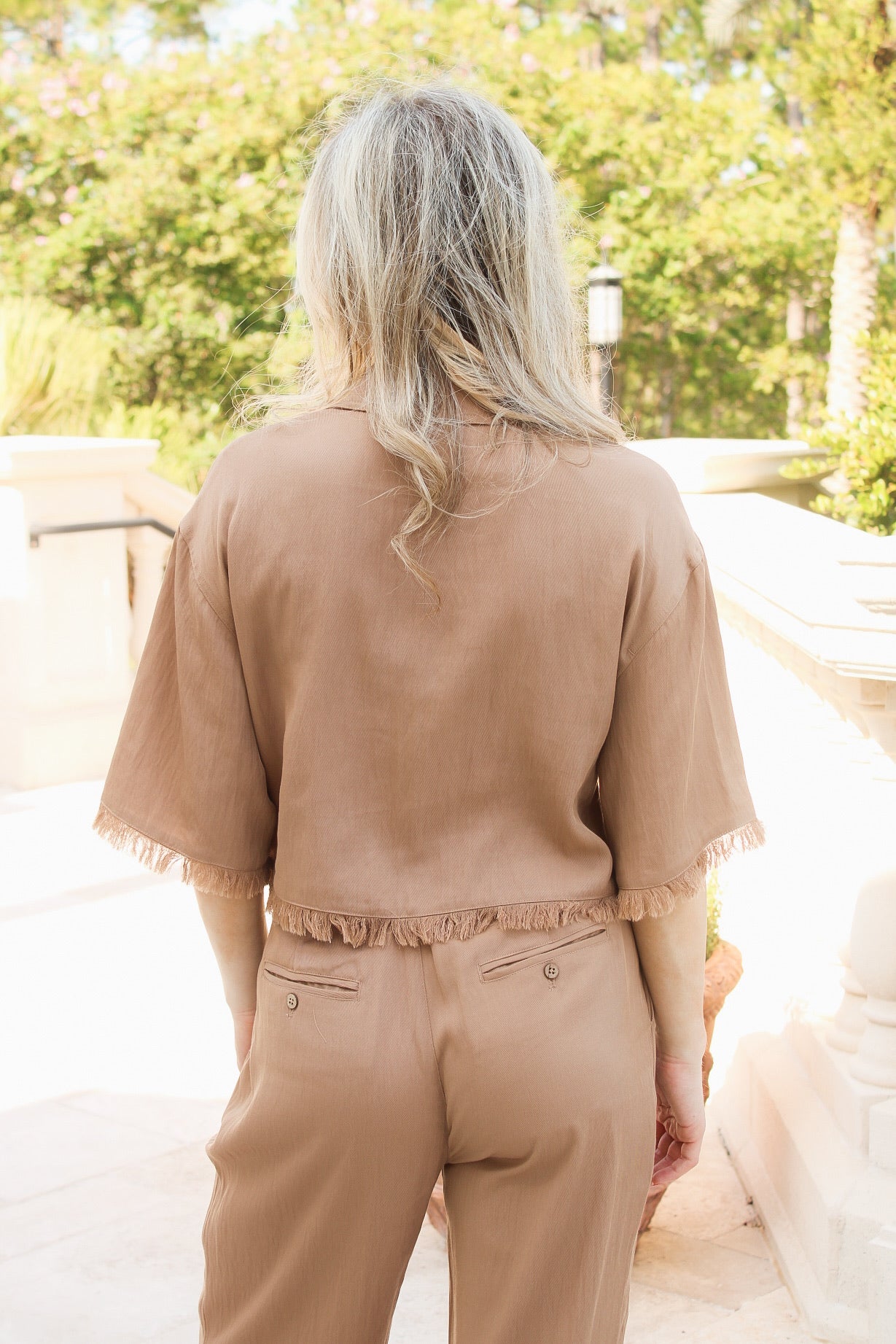 The Lara Cropped Top - Lt Brown