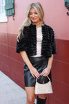 Radiant Nights Fur Cropped Jacket - Black