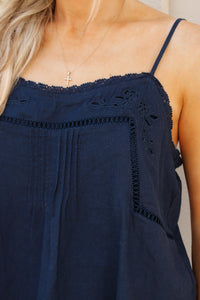 Z Supply: Lille Embroidered Woven Tank - Eclipse