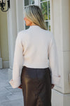 Emilia Mock Neck Sweater - Cream