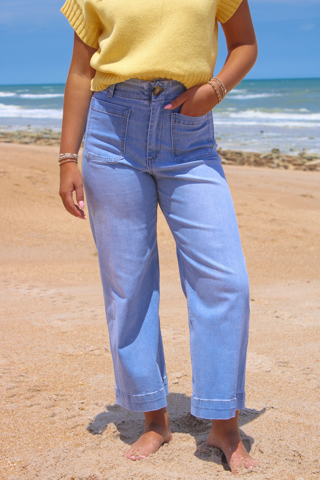 Around Town Straight Leg Denim Pants - Lt. Denim