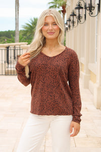 Dear John: Vanya Long Sleeve Tee - Brown Leopard