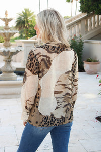Wild Society Button Down Top - Brown