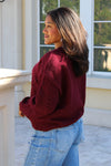 Warm Embrace Heart Sweater - Burgundy
