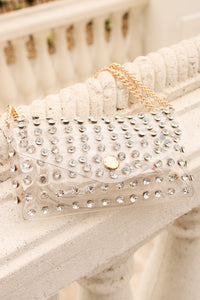 Rhinestone Clear Bag With Chain