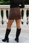 Endless Evenings Suede Mini Skirt - Espresso