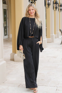 Unspoken Elegance Wide Leg Pants - Black