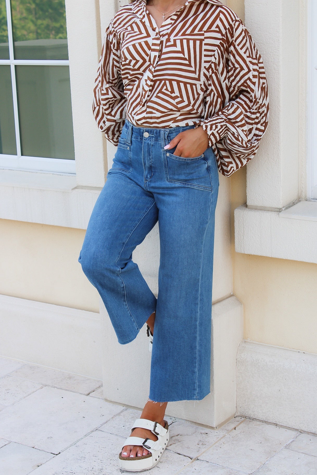 Alicia Cropped Straight Leg Jeans - Demin