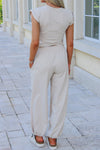 Keepin' It Trendy Jogger Sweatpants - Bone