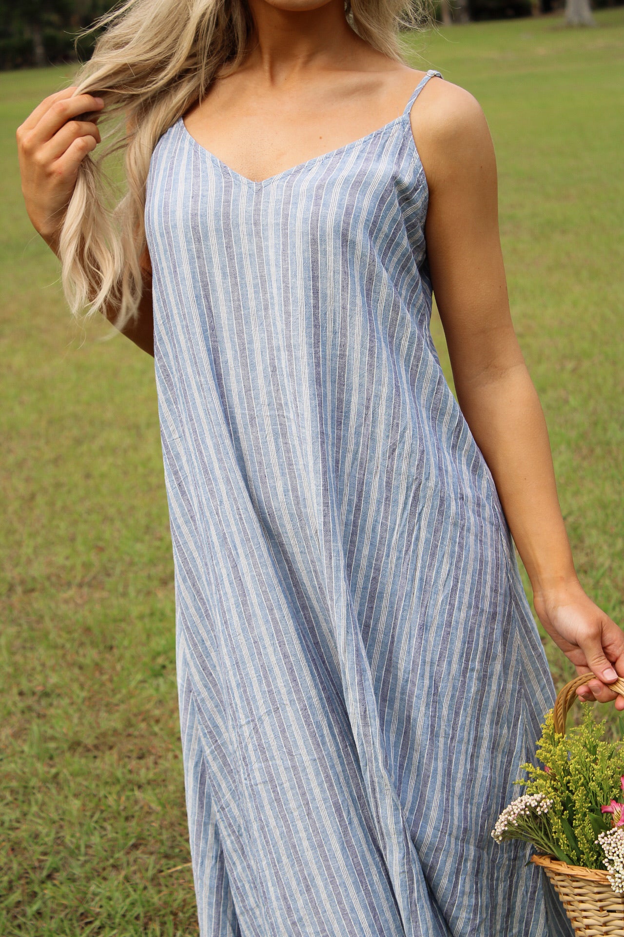 Z Supply: Sandcomder Striped Midi Dress - Indigo