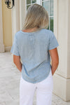 Simply Put Scoop Neck Top - Slate Blue