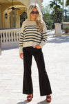 Cozy Embrace Striped Sweater - Hunter Green
