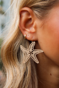 Starfish Filigree Earrings - Gold