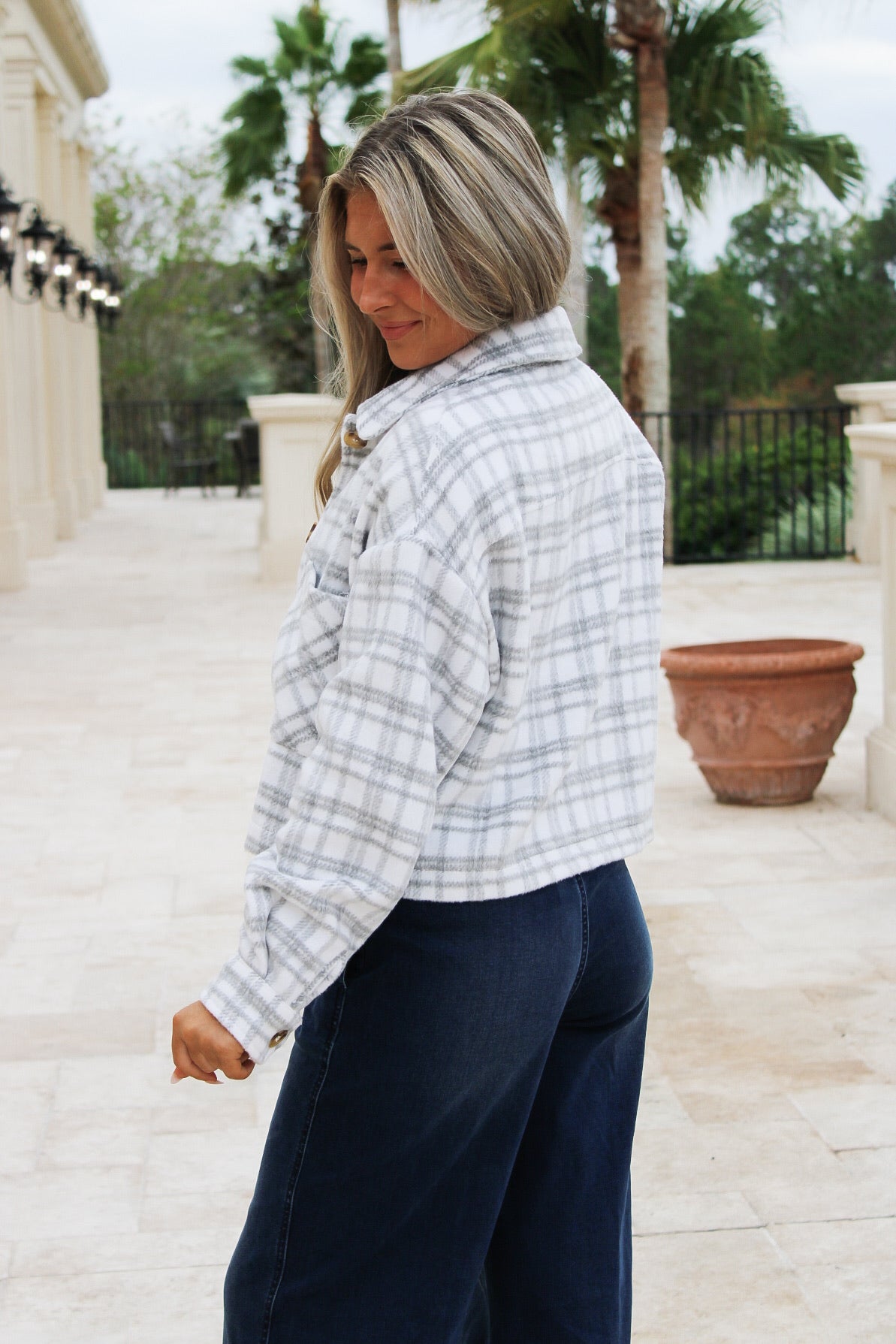 Cheerful Days Cropped Jacket - Gray