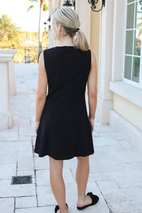 Blissful Bows Heavy Knit Mini Dress - Black