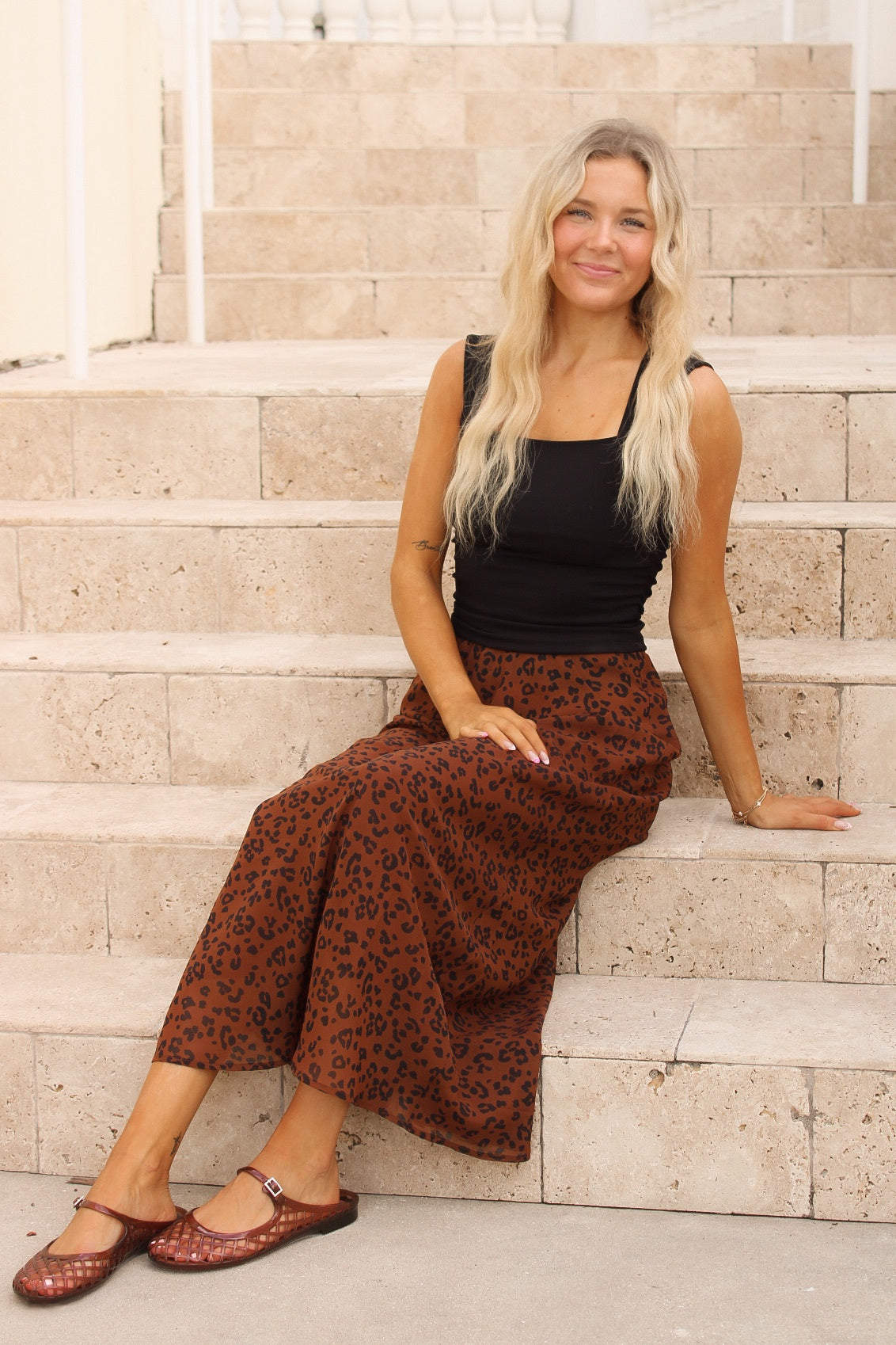 Z Supply: Europa Leopard Skirt - Burnt Umber