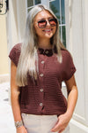 Always Remember Me Button Down Sweater - Chocolate