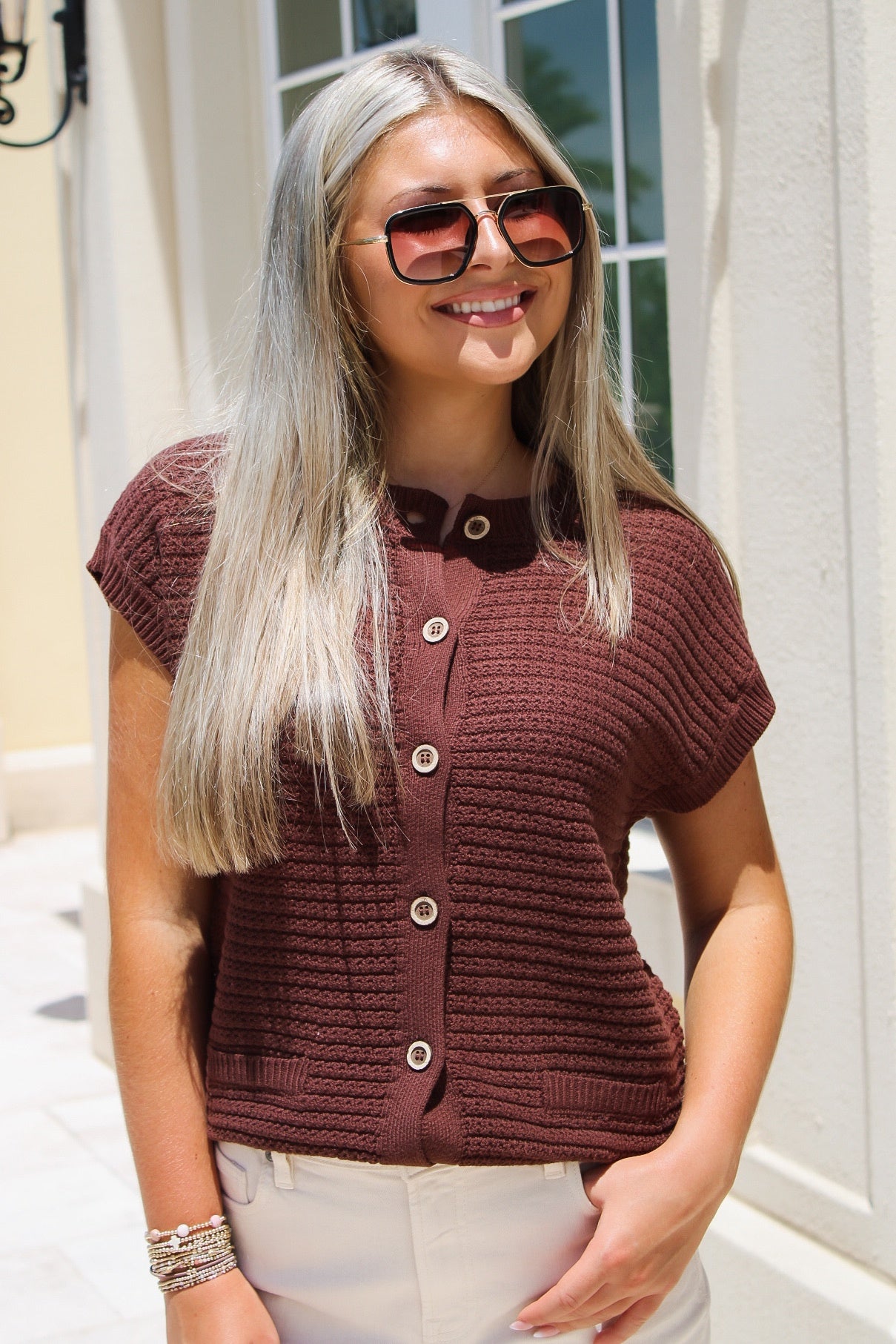 Always Remember Me Button Down Sweater - Chocolate