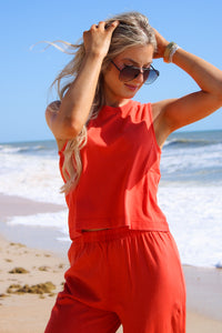 Z Supply: Sloane Jersey Muscle Tank - Lychee