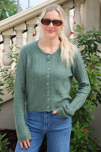 Z Supply: Medina Pointelle Cardigan - Monstera