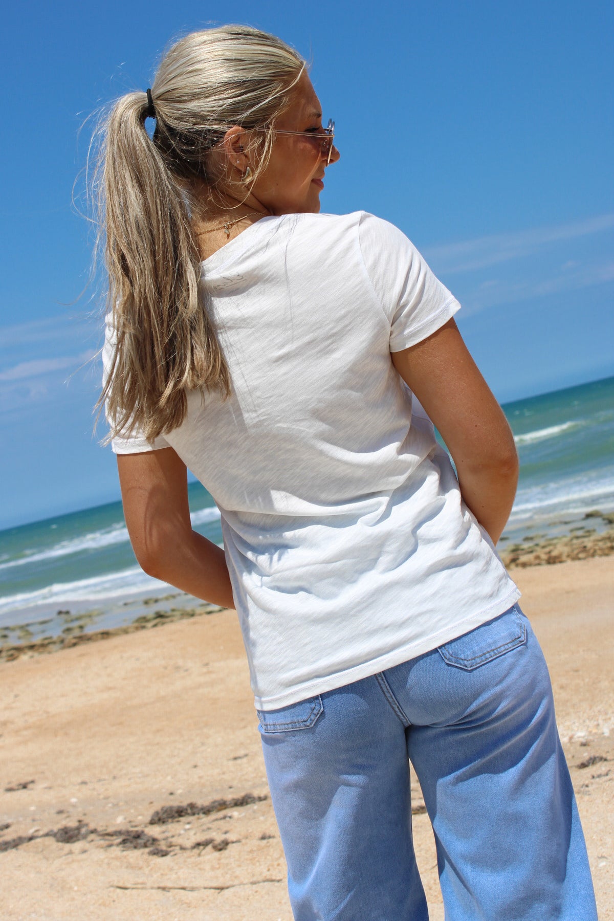 Ciao Bella Crew Neck T-Shirt - White