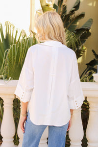 The Clean Slate Button Down Top - White