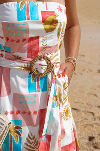 Resort Life Strapless Belted Maxi Dress - Amalfi Coast