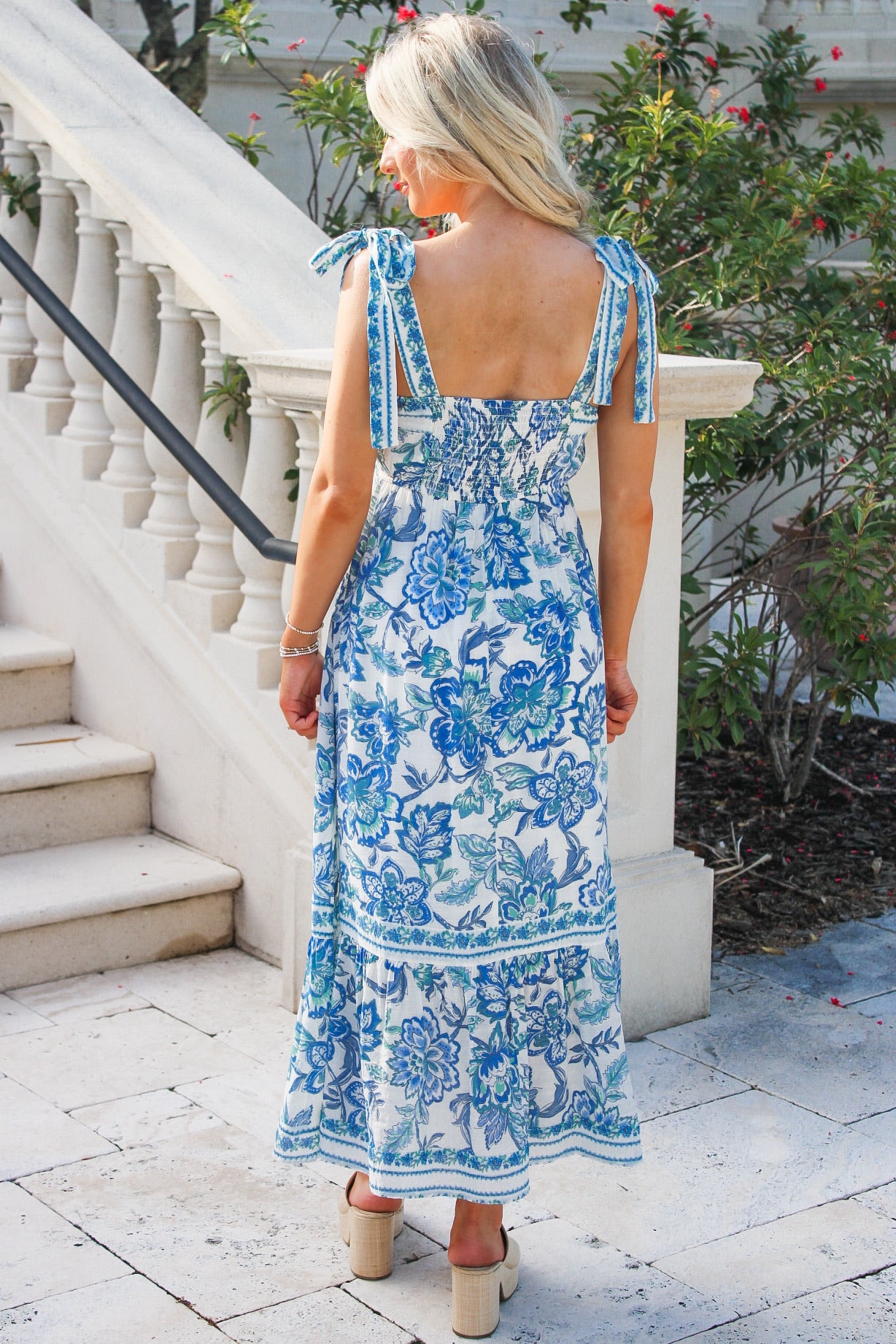 Sweeter Days Floral Days Maxi Dress - Blue