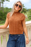Always Thankful Mock Neck Sweater - Cinnamon