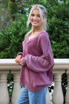 Dreamy Layers V-Neck Oversized Sweater - Burgundy