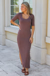 The Edge Side Slit Midi Dress - Coco
