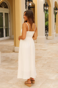 Island Glow Smocked Midi Dress - Natural