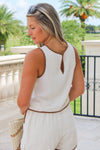 Day Trip Ready Linen Crop Top - Natural