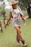 Hidden: Peyton Low Rise Mini Skirt - Gravel