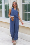 Casual Confidence Sleeveless Jumpsuit - Denim