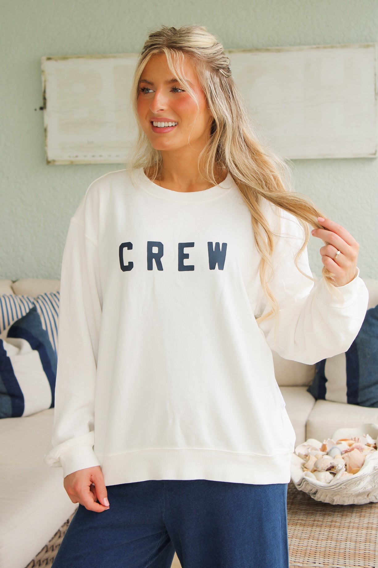 Z Supply: Crew Boyfriend Sweatshirt - Sea Salt