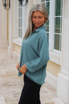 Showing My Love Collared Top - Slate