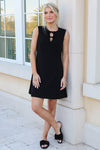 Blissful Bows Heavy Knit Mini Dress - Black