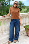 Always Thankful Mock Neck Sweater - Cinnamon