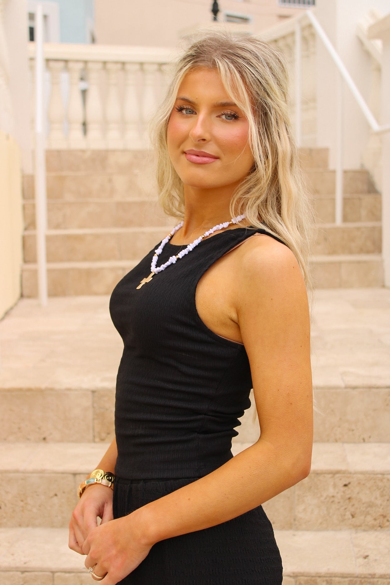 Howdy Honey Textured Tank - Black