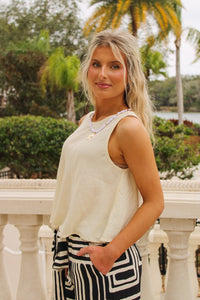 Soft Shoreline Flowy Tank - Off White