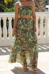 Beach Parties Tropical Maxi Skirt - Green